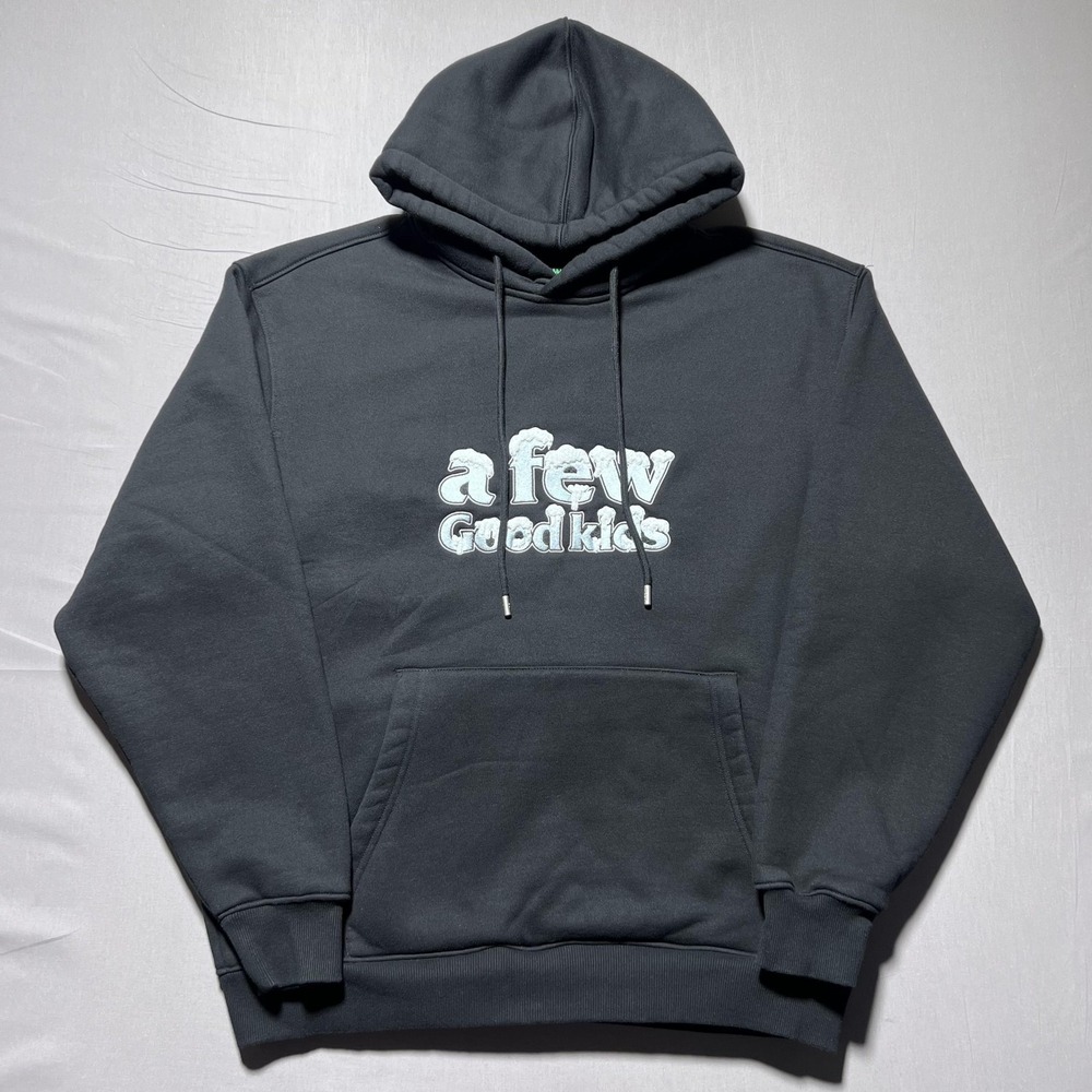 A‎ Few Good Kids Snow Logo Hoodie Mens Large Black Graphic Pullover